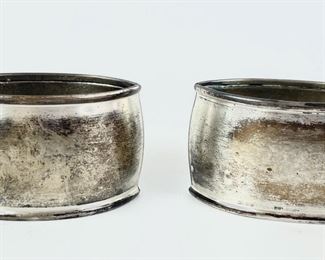 37 Grams Fine 800 Silver Napkin Rings
