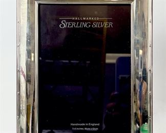 Fine English Sterling Silver Overlay Wooden Picture Frame
