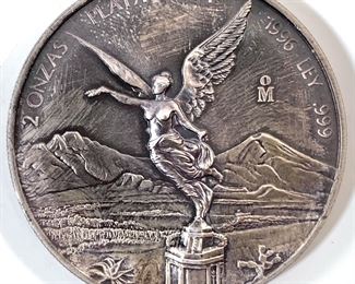 Mexico 1996 Libertad Fine 2oz Silver Medallion
