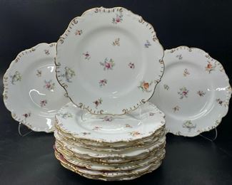 MINTONS Vintage Royal Cauldon Of England FINE PORCELAIN PLATES WITH MULTICOLORED FLOWRRS
