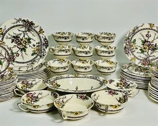 Vintage Alfred Meakin Medway Deco Transferware Chinoiserie Made In England Huge lot of DINNER PLATES CUPS AND MORE
