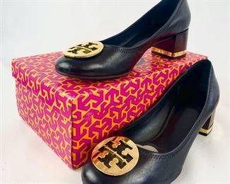Tory Burch Black Leather Amy Pump Heels Size WomenÕs 10.5 W/ Original Box
