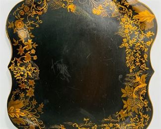 EARLY 1800s STYLE Tole TOLEWARE PAINTED SERVING TRAY
