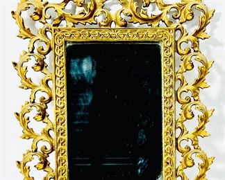 Vintage Fancy Brass Baroque Mirror
