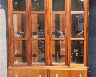 Very Large Fantastic Large High Quality 2 Piece 20th Century Display Cabinet Bookcase-Build into walls! Build into wall! one of two
