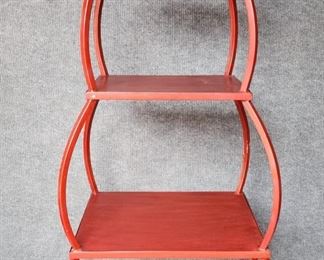 Tall Vintage Metal Tiered Modern Display Shelf MCM Mid Century Modern Style
