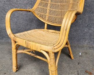 Vintage Bamboo & Rattan Arm Chair
