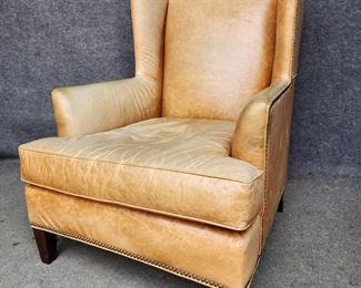 Fantastic Mitchell Gold & Bob Williams The Good Wife Leather Club Chair Brass Tacks
