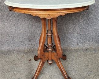 Antique Marble Top Side Table
