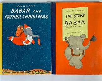 1984 The Story of Babar The Little Elephant by Jean De Brunhoff and 1987 Babar And Father Christmas by Jean De Brunhoff Both Published by Random House New York - Both Have Dust Jackets in Good Condition

