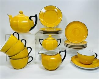 Fine Z.S & Co GERMAN BAVARIAn China YELLOW & Black Art Deco BONE CHINA Lot
