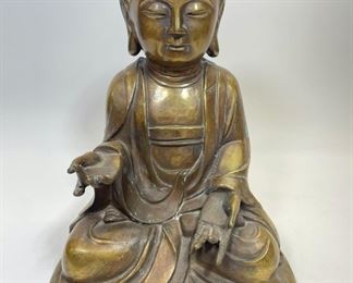 Large Gilt Bronze Figure Of Shakyamuni
