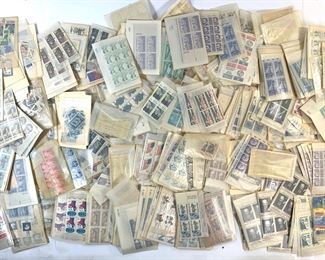 Hundreds of Vintage U.S. Plate Block Stamps
