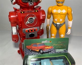 Vintage 1980-90s Action Figure Toys and Car
