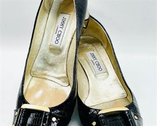 JIMMY CHOO Black Patent Leather 'Moore' Pumps SZ 40 1/2
