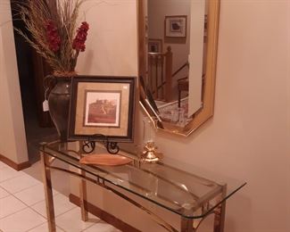 Entry way brass and glass.  
