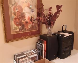 JVC stereo and CDs, main floor living room