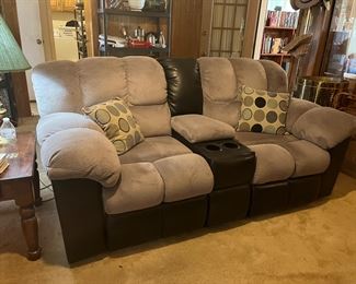 sofa with drink console