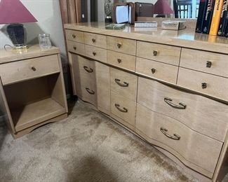 50s mid century dresser and nightstand
