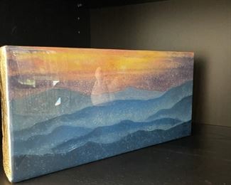  Stephen St. Claire is an Asheville, NC artist who uses the the reflection of light to produce stunning landscape and abstract oil paintings.  Owner's brother, several paintings available. 