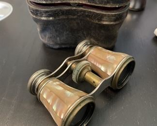 La Marie oyster shell opera glasses.  Not pictured is an additional pair with dark shell finish.