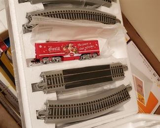 1 of 4 Coca-Cola Hawthorne Village Train Cars, Track & Controller (MIB)