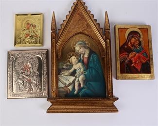 Lot 2150 Vintage Lot of 4 Religious Byzantine Wall Art