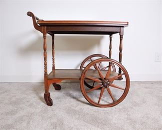 Lot 2201 Antique Wooden Tea Cart