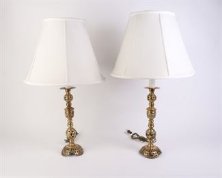 Lot 2209 Pair of Brass Tabletop Lamps