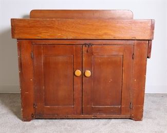 Lot 2210 Antique Wooden Dry Sink Cabinet
