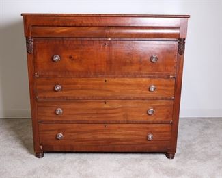Lot 2214 Antique Wooden Chest w Crystal Knobs