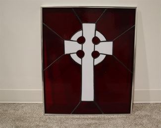 Lot 2237 Cross Stained Glass  Red