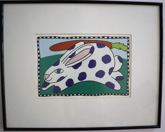 Lot 2244 Bunny Rabbit  S. Cook Turner 8900 Print Framed Wall Art