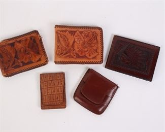 Lot 2327 Lot of 3 Vintage Tooled Leather Wallets  misc