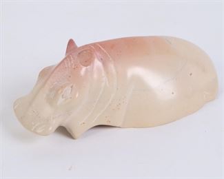 Lot 2408 Hippo  Polished Stone  Made in Kenya