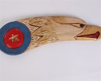 Lot 2436 Eagle  Star Wood Carving  Hand Painted