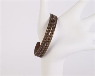 Lot 2456 Copper  Mixed Metal Cuff Bracelet