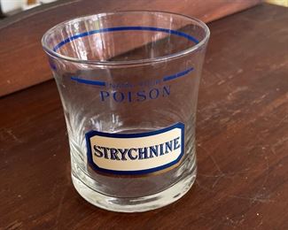Lot 2807 Vintage NAME YOUR POISON Strychnine Barware Glass