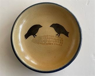 Lot 2836 Monroe Salt Works Black Crows on Corn Pottery Platter Plate