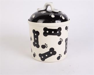 Lot 2846 Handpainted Dog Treat Ceramic Container