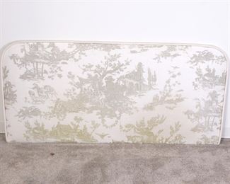 Lot 2876 Neutral Toile Wall Mounted Queen Headboard