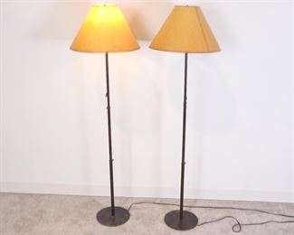 Lot 2875 Pair Matching Metal Floor Lamps