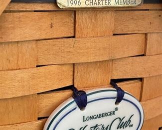 Longaberger baskets, collectors club, 1996 charter member