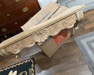 lovely pine shelve with marble top