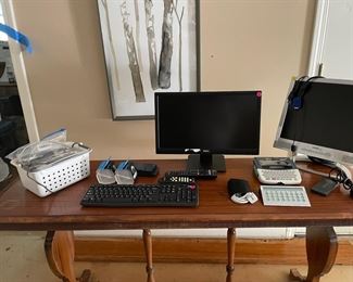 computer screen and lots of wires!