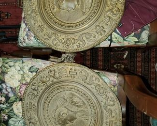 solid brass embossed georgian plates