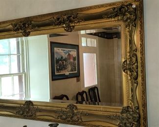 gold gilt on wood dining room mirror rectangular 19th century. bring wrapping to move it