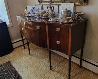 Federal style side board,Revival gold gilt huge mirror