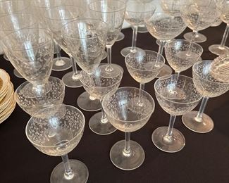 Vintage etched stemware