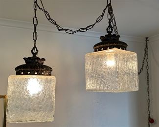 Mid century glass pendant lights
